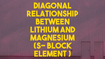 Diagonal Relationship between Lithium and Magnesium (S-block elements)