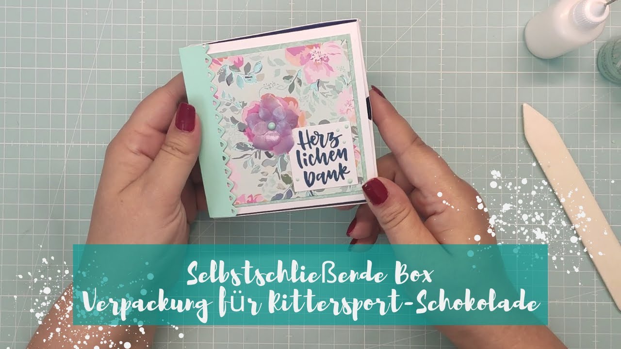 Selbstschließende Box | Verpackung für Rittersport Schokolade | Bastelanleitung | Papier von Action