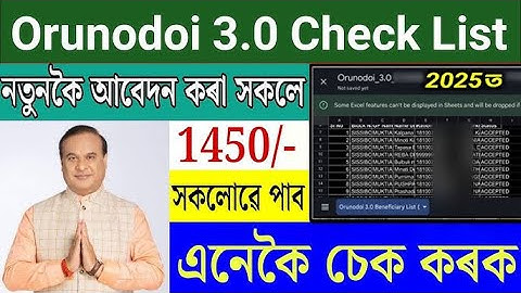 Today new list published Orundoi scheme 3.0 || Arundoi asoni new application payment check online