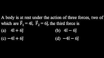GP  DPP 13  Q16   A body is at rest under the action of three forces, two of which are F ⃗1 = 4i
