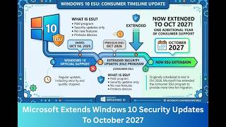 Microsoft Extends Windows 10 Security Updates To October 2027