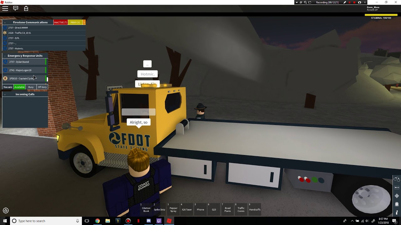 Fsp Patrol Pulling Over Dot By Officer Coen -