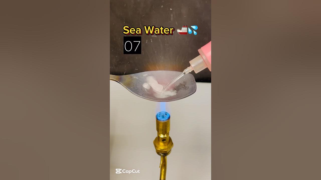 Sea Water 🚢💦 vs hotspoon #seawater #sea #water #experiment #asmrsounds ...