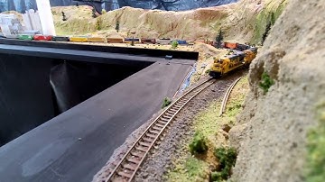 Tehachapi loop,  Caliente,  Cable and now Monolith on 4 HCDs in N scale.