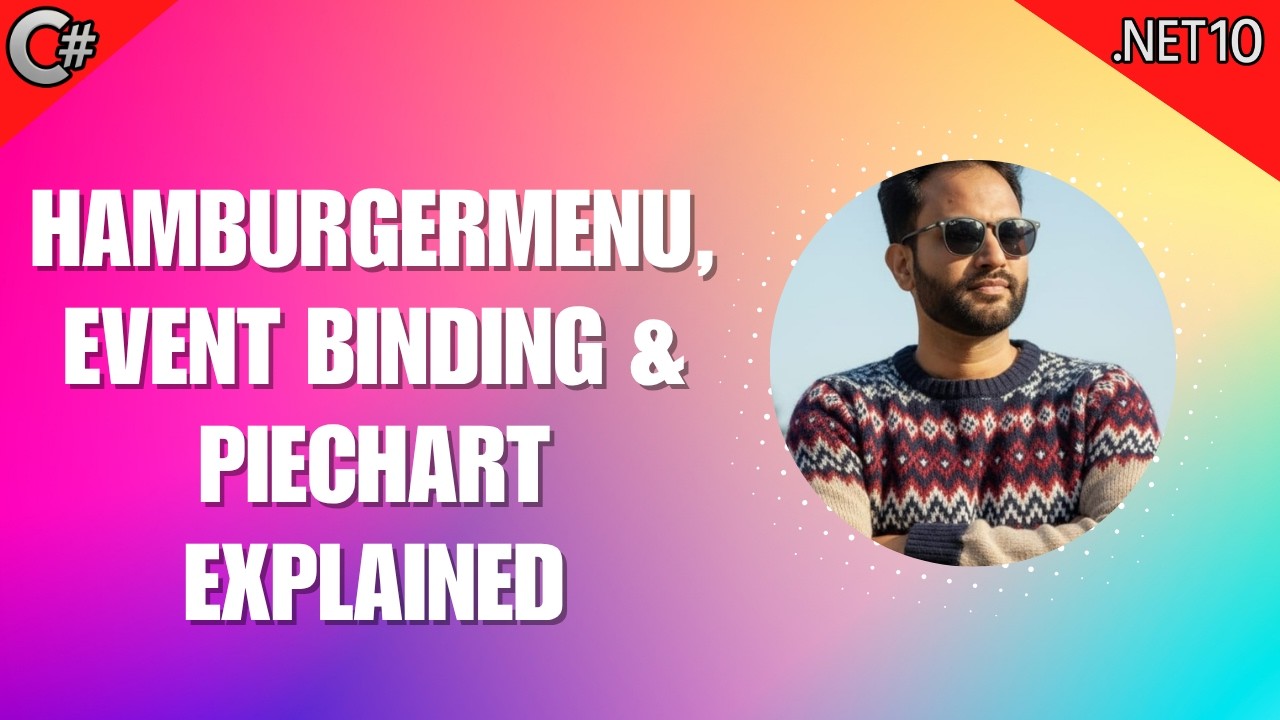 14 - HamburgerMenu, Event Binding & PieChart Explained in WPF - YouTube