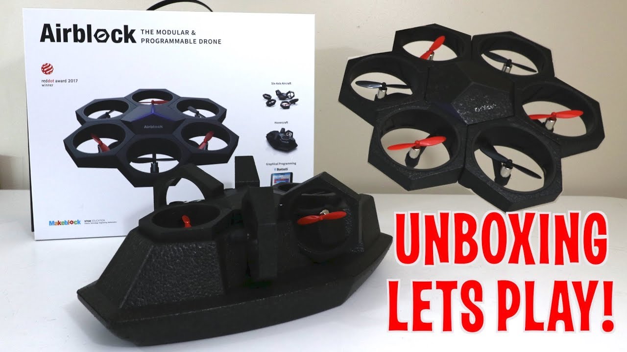 UNBOXING & LETS PLAY! - AIRBLOCK - The Modular and Programmable Drone that  turns into a HoverCraft! 