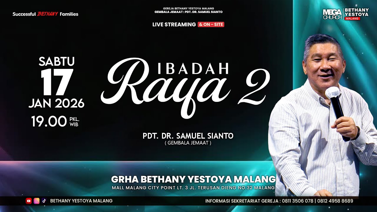 Ibadah Raya On-Site 2 (Tatap Muka) - Gereja Bethany Yestoya - 17 Jan 2026 - Pdt. Dr. Samuel Sianto