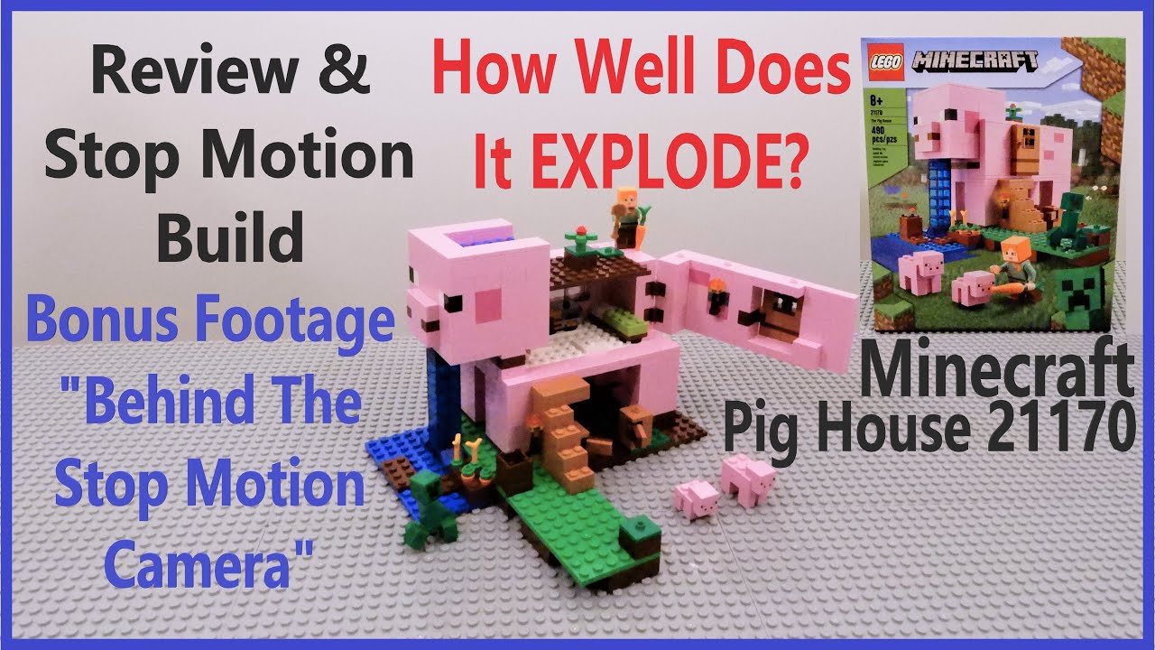 Lego Minecraft The Pig House 21170 Review & Stop Motion Build