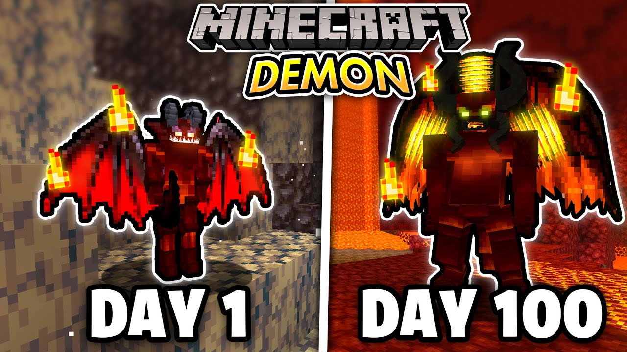 I Survived 100 Days As A DEMON In Minecraft - YouTube