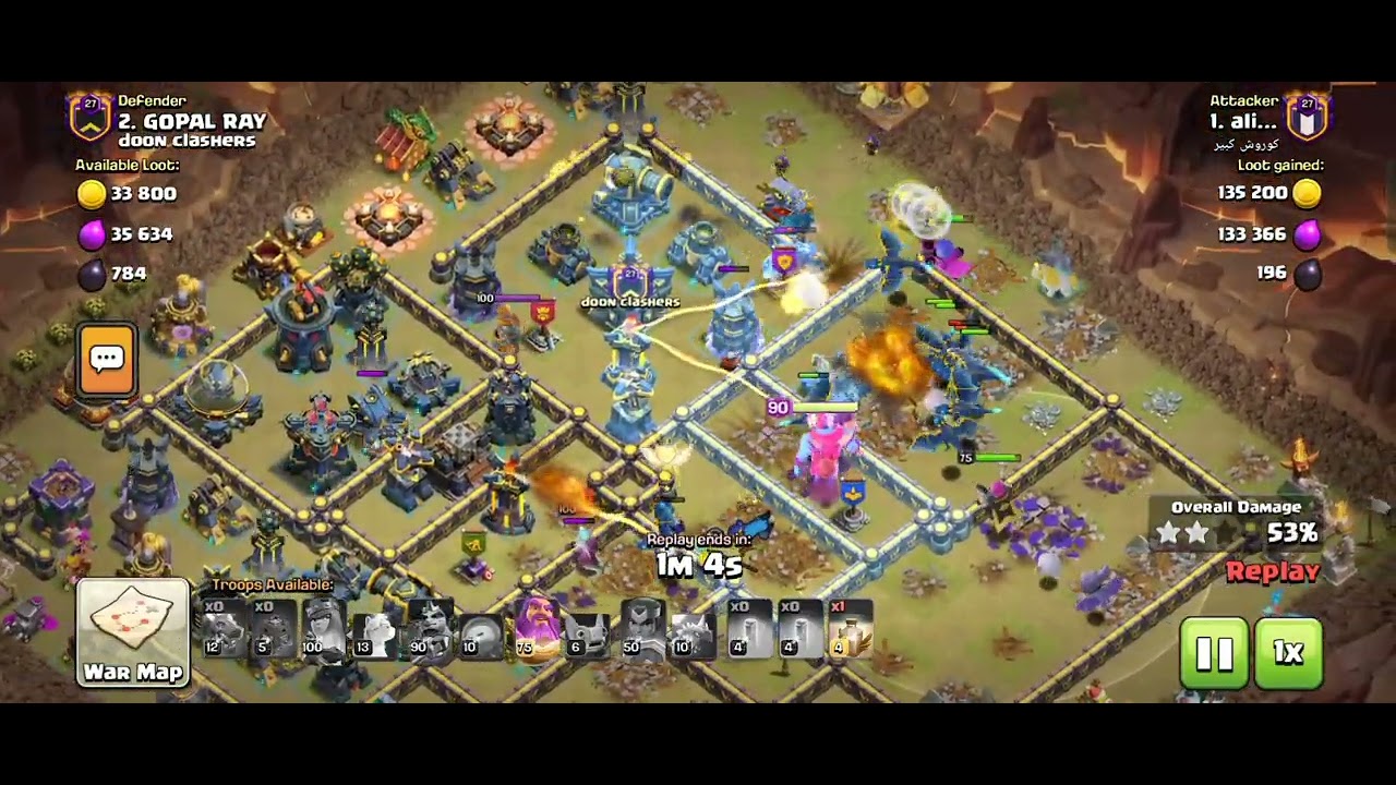 Royal champion and dragon swap attack strategy for town hall 17 ( no audio) 