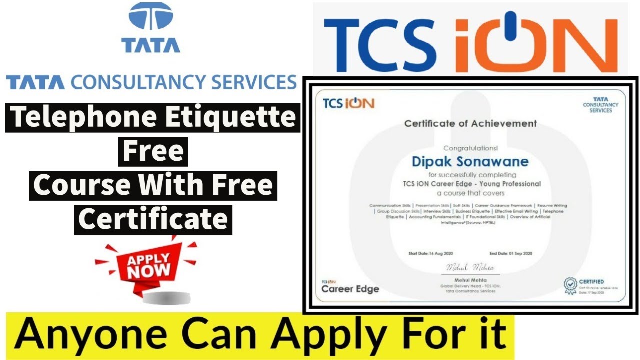Telephone Etiquette Free Course With Free Certificate | TCS Ion Free ...
