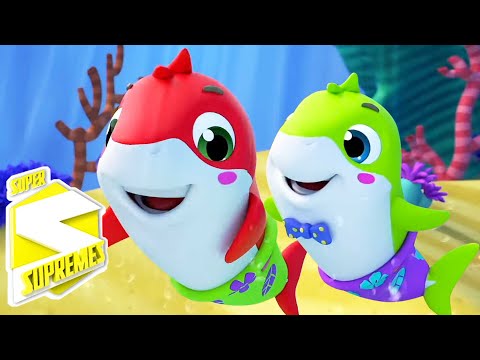 Cinco Tiburoncitos 🦈 | Canción Infantil Divertida y Educativa para Niños