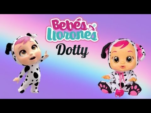 DOTTY bebés dibujar y pintar, cabello con glitter / cry babie -