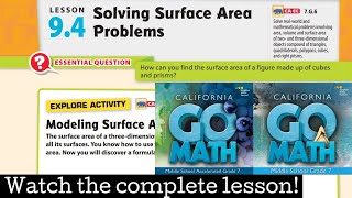 Lesson 9.4 Solving Surface Area Problems