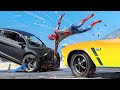 Gta 5 iron spiderman no seatbelt car crashes  spiderman cars gameplay 19