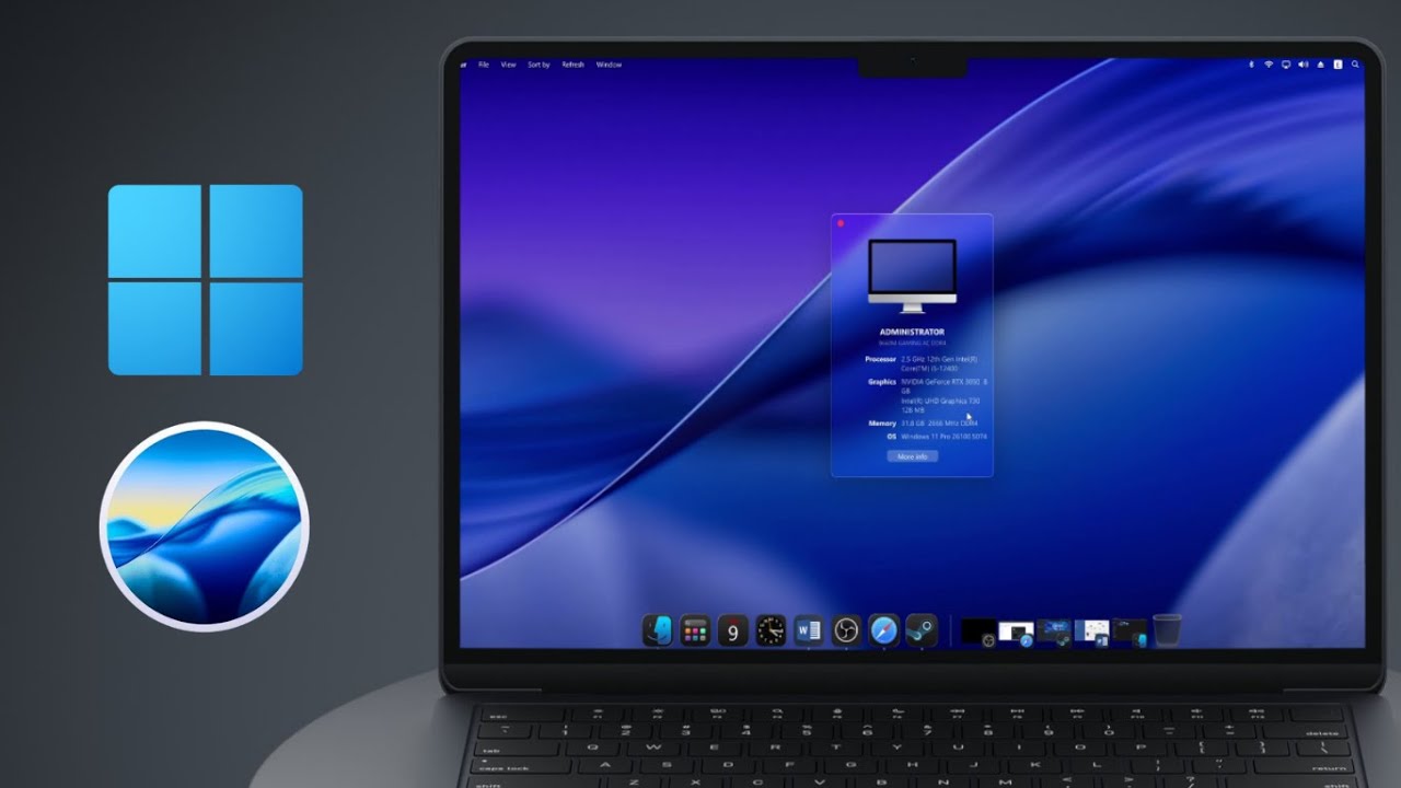 美品♪Mac（Tahoe /Mojave /Windows）CS6/Office Experience Windows 11 with a touch of macOS Tahoe (Reimagined with