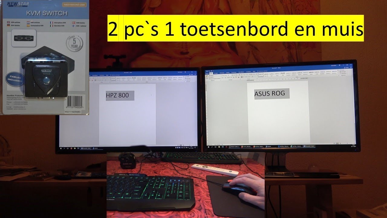 Chemicaliën In zicht Actief 2 pc`s 1 toetsenbord en muis Newstar KVM switch mijn review en test KVM wat  is dat eigenlijk! - YouTube