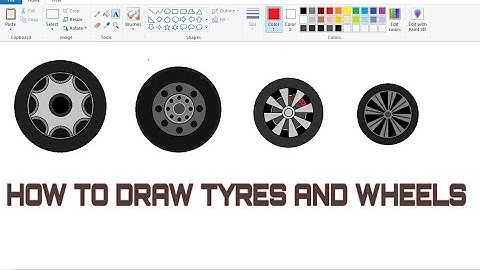 How to Draw WHEELS & TYRES on computer using Ms Paint | TYRE drawing in Easy steps.