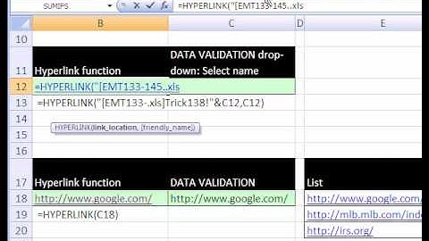 Excel Magic Trick #139: HYPERLINK function & Drop Down List