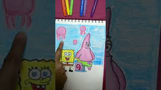 gambar dan mewarnai SpongeBob dan Patrick😊#shorts