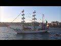 Mexican Navy sailing ship &#39;Cuauhtemoc&#39; leaving Malta ,