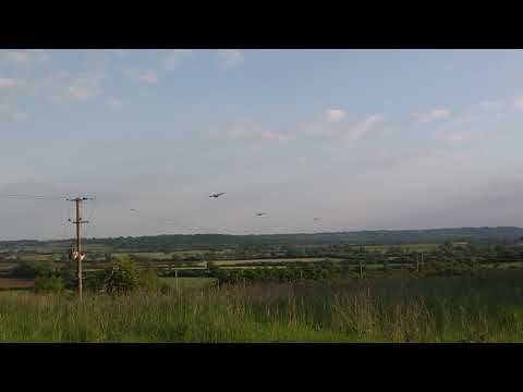 The Pillars of Hercules fly past over Lyneham and Brinkworth.