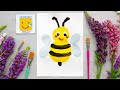 Пчела/Как нарисовать пчелу/Простые рисунки пальчиками/How to draw a bee