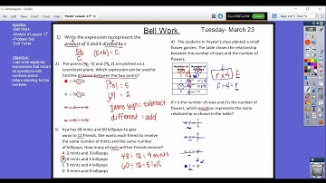 Module 4 Lesson 17 Write Expressions in Which Letters Stand for Numbers