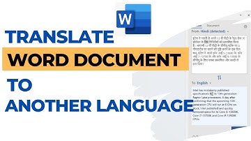 How to Translate Word Document to another language