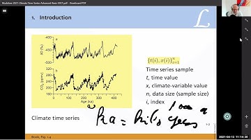 1 Dr. Manfred Mudelsee - Lecture on Advanced Introduction to Climate Time Series Analysis