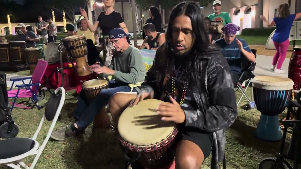 🌀 Drum Circle at Old School Square | Delray Beach, FL | Healing Rhythms