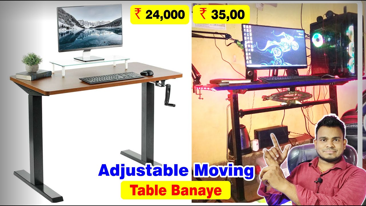 Custom Computer Table Movable Sirf _3500 Me | Adjustable Moving Table ...