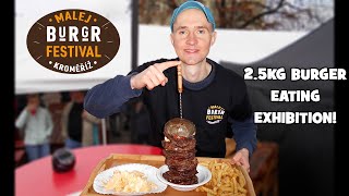 2.5kg Stacked Burger Challenge (Eating Exhibition) at Malej Burger Festival!