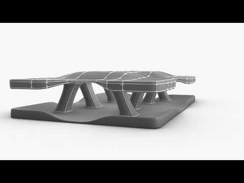 Parametric Mesh Columns Pavilion - Outdoor Urban Structure (CGTrader)