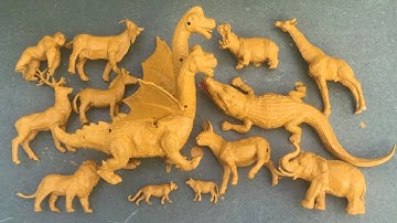 Tên và rửa sạch các con vật, khủng long, cá sấu, dê, lợn, khỉ đột, hươu cao cổ, ngựa vằn