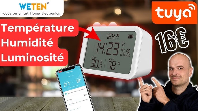 FACULX Tuya Smart ZigBee Capteur de température et d'humidité d'intérieur  Hygromètre Thermomètre Détecteur avec écran LCD numérique Smart Life APP