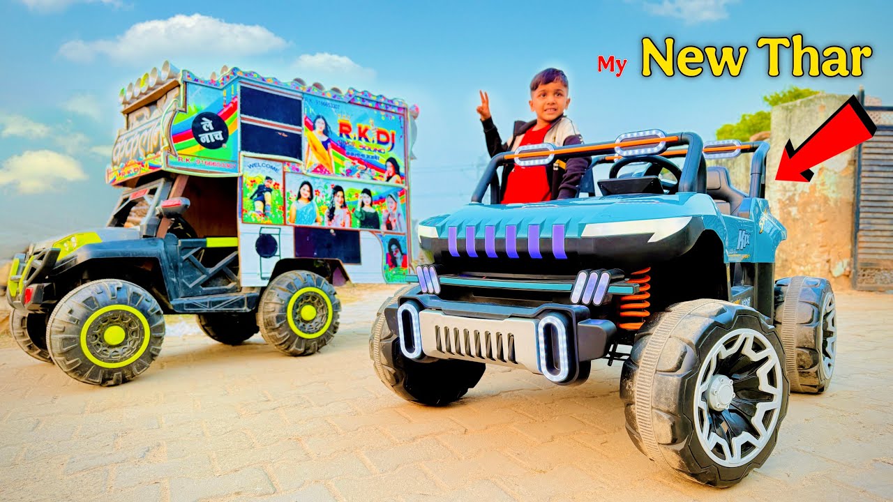 My New rc car vs unique mini dj setup || आज मे नई थार लेके आया जो बहुत मस्त है | DJ vs JCB