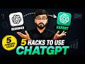 5 Hacks To Use ChatGPT | How to use ChatGPT Beginner to Advance #chatgpt