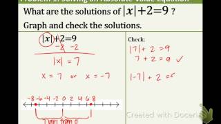 Algebra 1: 3.7 DAY 1: Absolute Value Equations