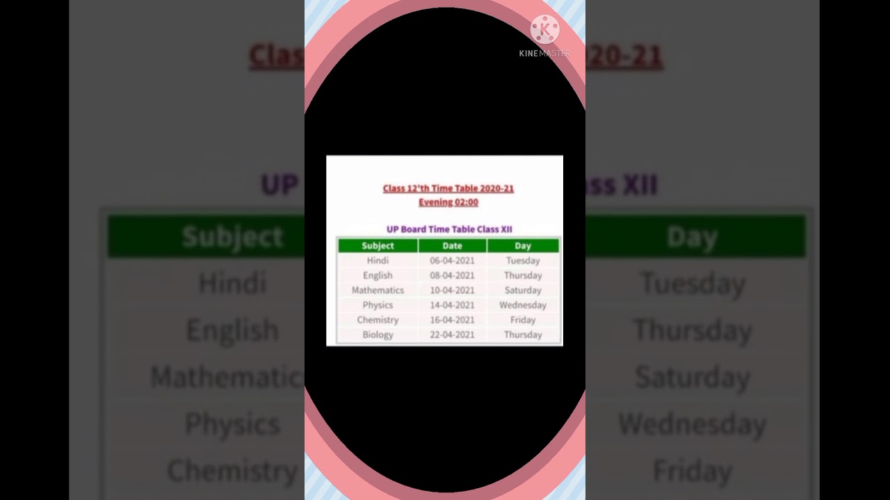 Up board time table 2021 class 12