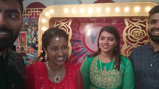Bride and the groom about the Sangeet Wedding Anchors performance at Madras Race Club Bride and the groom about the Sangeet Wedding Anchors performance at Madras Race Club
