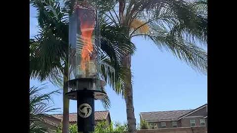 Vortek (wick) in the strong afternoon breeze. halofiretorch.com