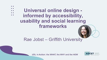 1C: Universal online design - informed by accessibility, usability and social learning frameworks