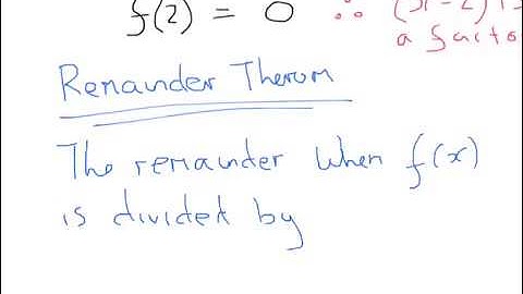 C2 - Factor and Remainder Theorems