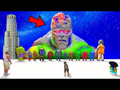 GTA 5 | SHINCHAN, FRANKLIN & ALL SUPERHEROES VS COLORFUL GOD EPIC BATTLE