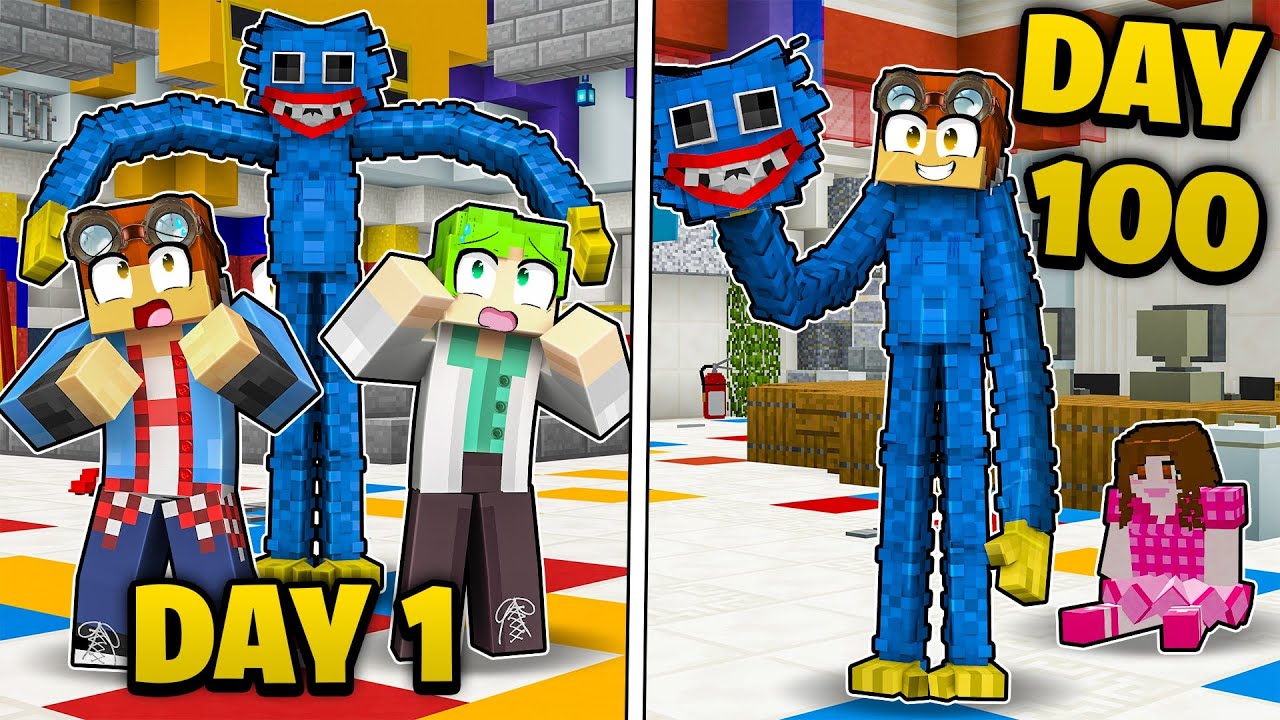 I Survived 100 DAYS in Minecraft POPPY'S PLAYTIME - YouTube