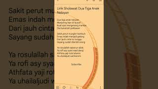 Lirik Sholawat Dua Tiga Anak Nelayan#liriklagu