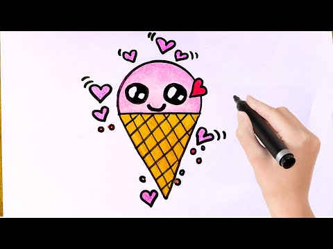 HOW TO DRAW A CUTE ICE CREAM ???????????? || STEP BY STEP || Draw Cute ...