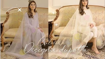 Beautiful cutwork designer dupatta ✨/Trending Designer dupatta full tutorial#trending#designeroutfit