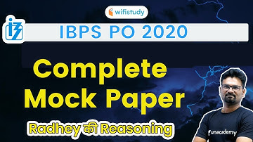 10:00 PM - IBPS PO 2020 | Reasoning by Radhey Rawat | Complete Mock Paper